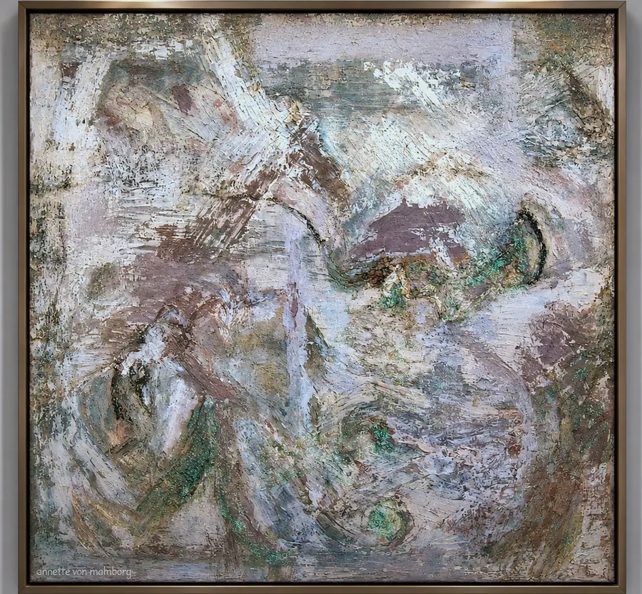 AvM002, oil on linen canvas: the one canvas here that keeps no face.