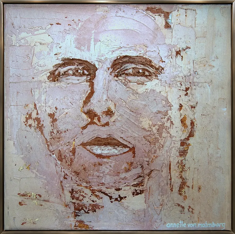 AvM004, oil on linen canvas: close to a fresco lifted from a wall.